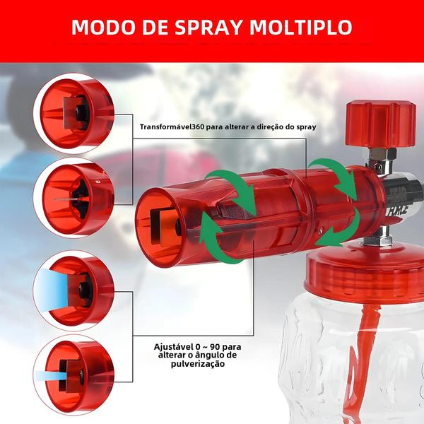 Imagem de Canhão de Espuma de Alumínio com Conector Rápido 1/4" - Compatível com Greenworks, Husky, Ryobi e Portland