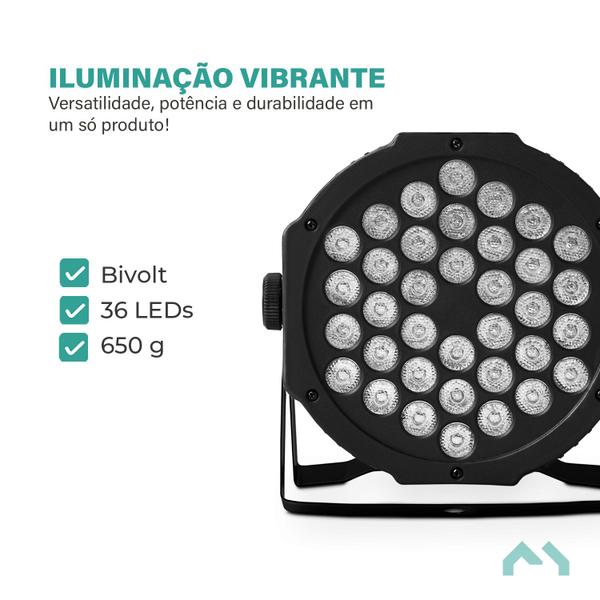 Imagem de Canhão de Luz Festa Refletor 36 Leds Rgb Dmx Master Bivolt