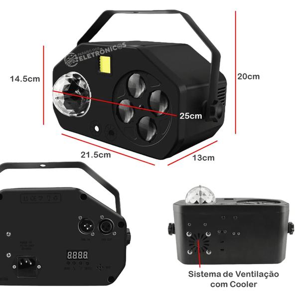 Imagem de Canhão Globo Movign Laser Led Luz Rgbw E Uv Fácil de Configurar WS5805