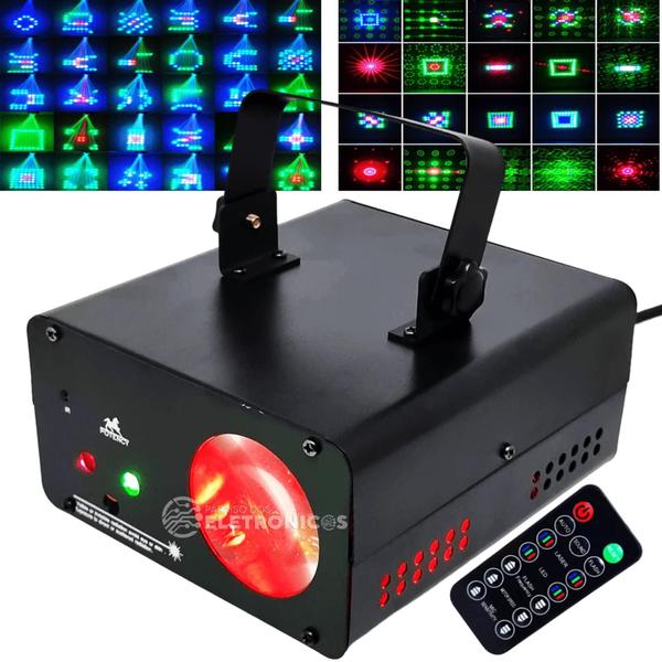 Imagem de Canhão Holografico RGBW Controle Remoto Bivolt Dj Iluminação Efeito Laser TB1318