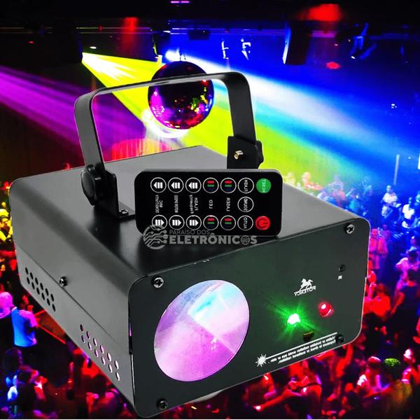 Imagem de Canhão Holografico RGBW Controle Remoto Bivolt Dj Iluminação Efeito Laser TB1318