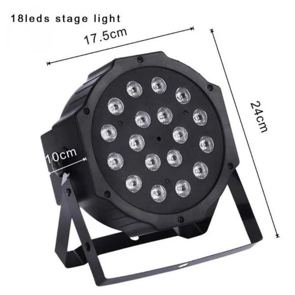 Imagem de Canhão Jogo de Luz 18 LEDs Efeito RGB Strobo Flash Iluminação Para Festa - LK184