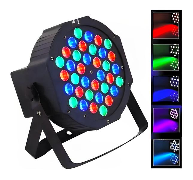 Canhão Jogo de Luz 36 LED RGB Mini Par Festa Balada MO-TY36 - Átomo Imagem de Canhão Jogo de Luz 36 LED RGB Mini Par Festa Balada MO-TY36