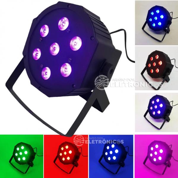 Imagem de Canhão Jogo De Luz 7 Leds Rgb 80w Strobo Iluminação Palco Clube DJ Balada Show DS3854