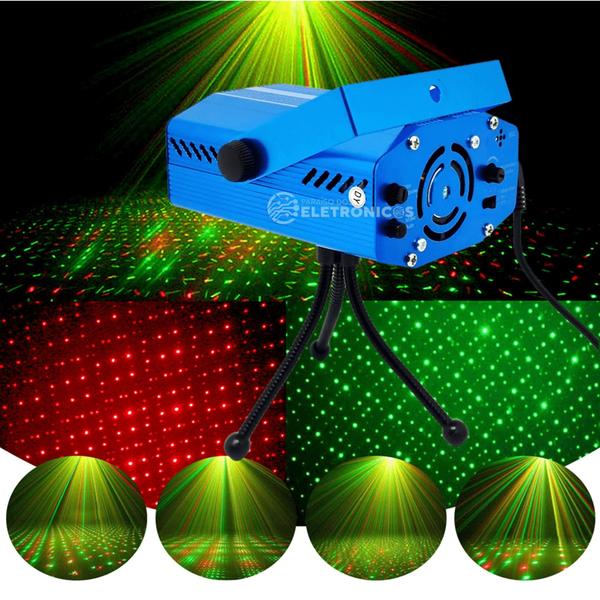 Imagem de Canhão Laser Projetor Raios Holográfico Jogo De Luz LED Efeitos Strobo Pisca Pontilhados DY8635