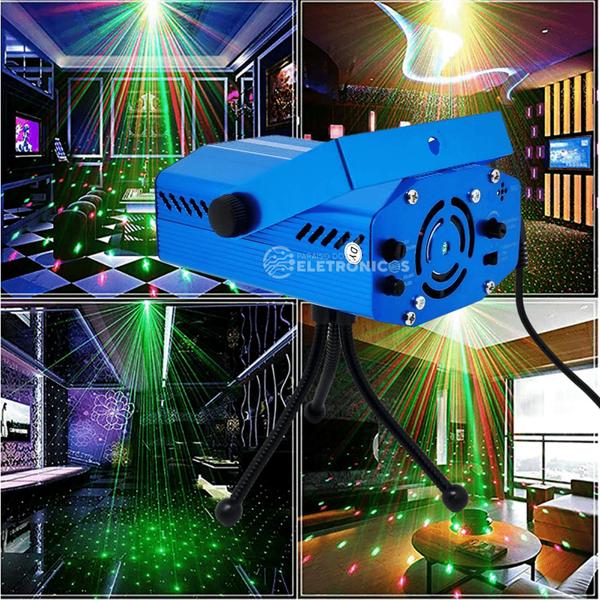 Imagem de Canhão Laser Projetor Raios Holográfico Luz Led Pontilhados Com Sensor DY8635