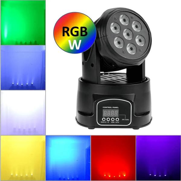 Imagem de Canhão Moving Head 7 Led Efeito Rgbw Cabeça Ajustavel Festa LK293