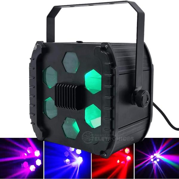 Imagem de Canhão Projetor Jogo De Luz Led Rgb Profissional 2 Entradas XLR Macho e Fêmea DMX 057101