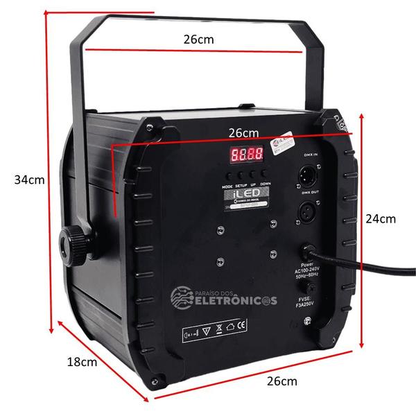 Imagem de Canhão Projetor Jogo De Luz Led RGB Som Ritmo Da Música Com Display Digital 057101