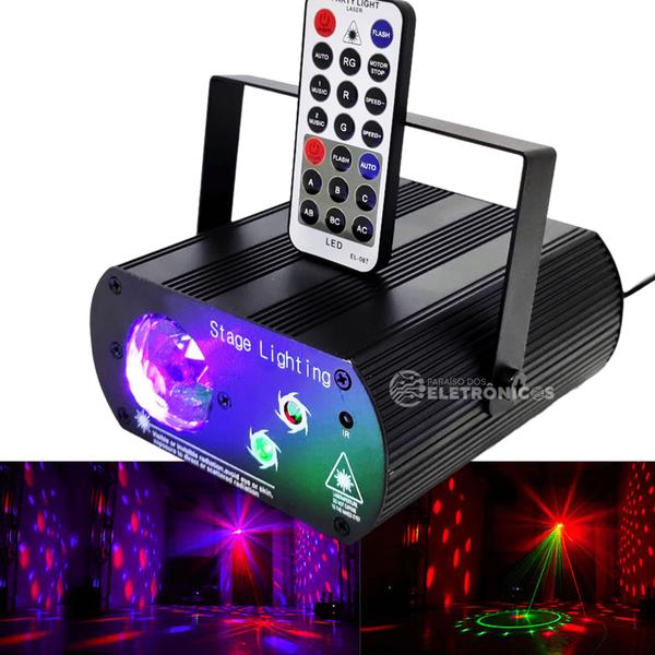 Imagem de Canhão Raio Laser Holográfico Luz RGB Festa Balada Sensor Ritmo DJ TB1659BR