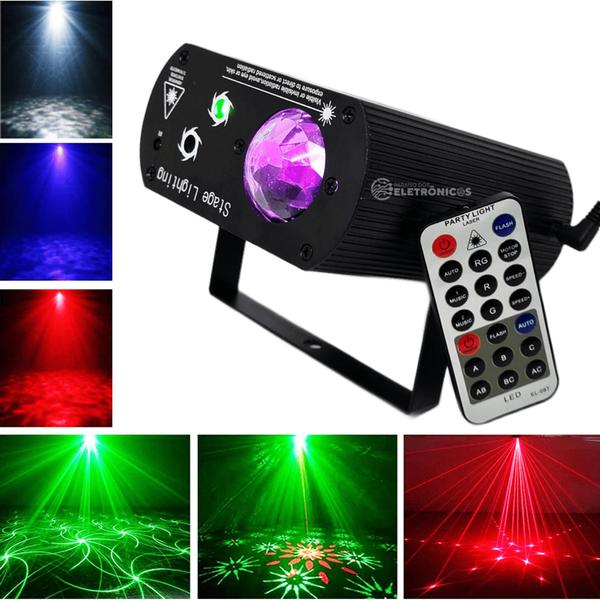 Imagem de Canhão Raio Laser Holográfico Luz RGB Super Festa Produz Efeitos Rotatórios TB1659BR