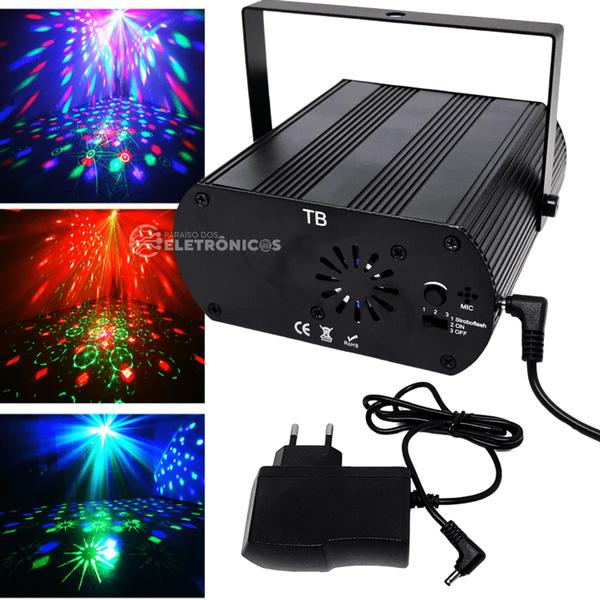 Imagem de Canhão Raio Laser Holográfico Luz RGB Super Festa Produz Efeitos Rotatórios TB1659BR