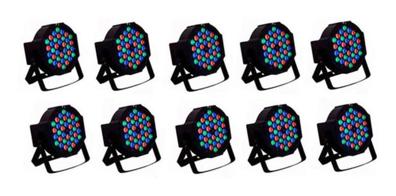 Imagem de Canhão Refletor Led 36 Rgb Bivolt Dmx Digital Slim - 10 Und