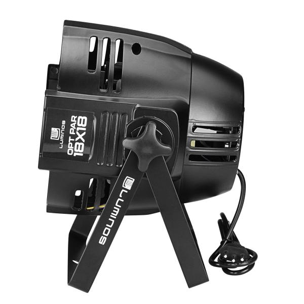 Canhao Refletor Led Par 64 Opt Par 18 Leds 18w Dmx Rgbwa+uv - LUMINOS Imagem de Canhao Refletor Led Par 64 Opt Par 18 Leds 18w Dmx Rgbwa+uv