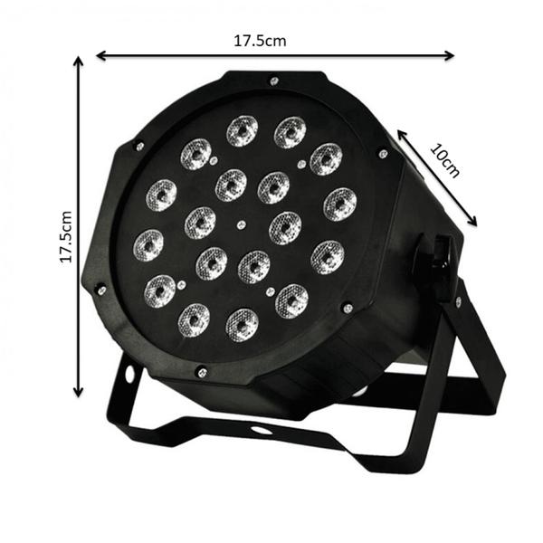 Imagem de Canhão Refletor Rgb Jogo De Luz 18 Led Mistura De Cores Para Festa TB0626