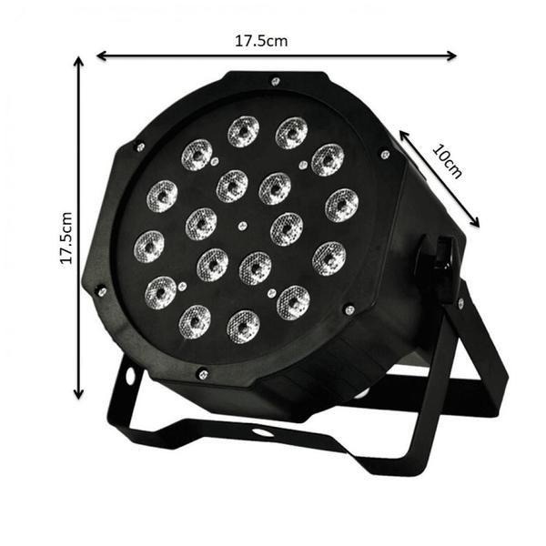 Imagem de Canhão Refletor RGB Jogo De Luz 18 LED Strobo Iluminação para festa Profissional TB0626