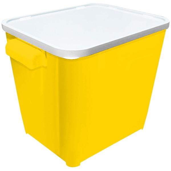 Imagem de Canister Container Armazenador Guarda Ração Cachorro Gato Com Tampa 6,0 Kg Amarelo Furacão Pet