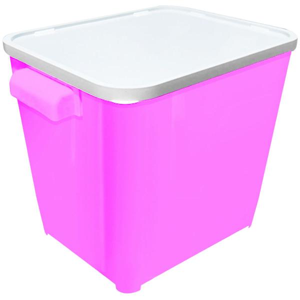 Imagem de Canister Container Armazenador Guarda Ração Cachorro Gato Com Tampa 6,0 Kg Rosa Furacão Pet