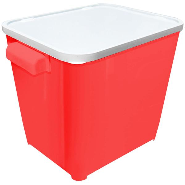 Imagem de Canister Container Armazenador Guarda Ração Cachorro Gato Com Tampa 6,0 Kg Vermelho Furacão Pet