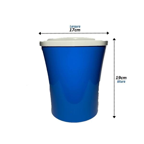 Imagem de Canister Porta Ração Furacao Pet Redondo Azul 1,2Kg