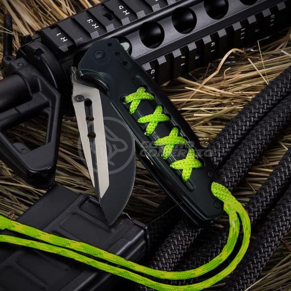 Imagem de Canivete Aço Inox Sobrevivência Tático EDC Fade Bushcraft Paracord - Preto