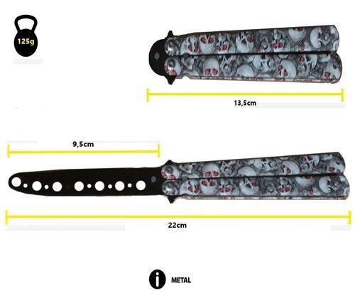 Imagem de Canivete Borboleta Butterfly Balisong Caveira Treino