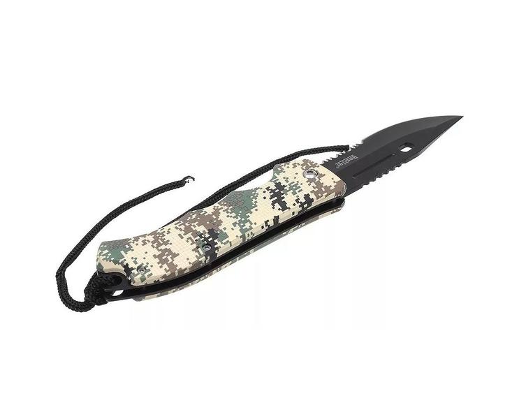 Imagem de Canivete Camping Inox Preto Savana Pesca Caça 21,8cm - Bestfer