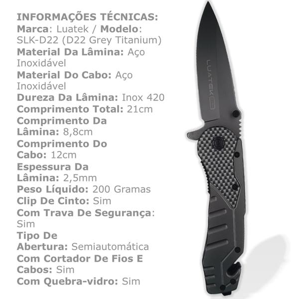 Imagem de Canivete  Dobrável Semiautomático Quebra-vidro SLKD22 SLKD106 SLKD108