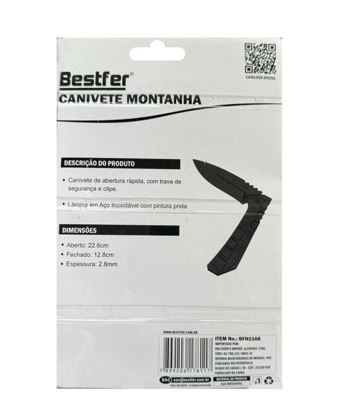 Imagem de Canivete Esportivo Tático Militar Montanha 22,6cm - Bestfer