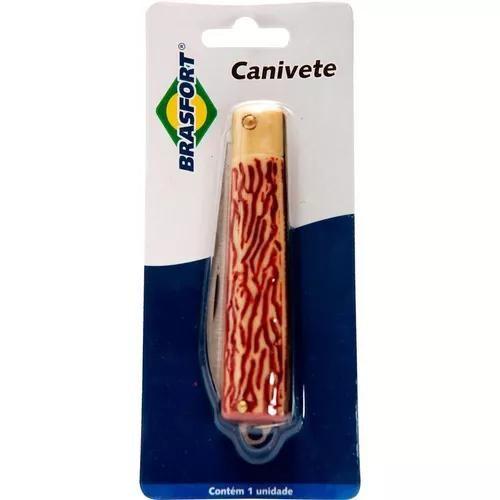 Imagem de Canivete Lâmina De Inox Com Ponta Cabo PVC Brasfort  80X14MM