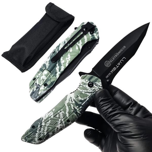 Imagem de Canivete Militar Afiado Com Clip Camuflado e Trava Liner Lock Alta Durabilidade SLKD03 SLKD05