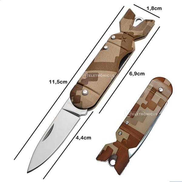 Imagem de Canivete Míssil Militar Camuflado Lâmina Dobrável e Multifuncional, Presente para o Pai SLKD04