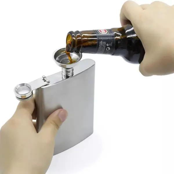 Imagem de Cantil Bolso Porta Bebidas Whisky Vodka Cachaça 230ml Inox