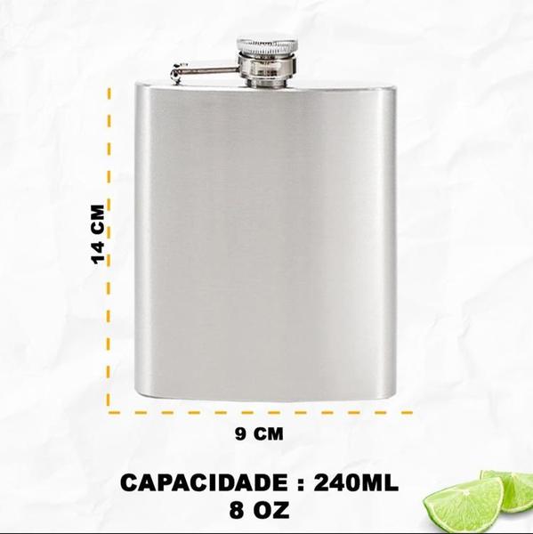 Imagem de Cantil de Bolso em Aço Inox Porta Wisky Vodka Rum Gin