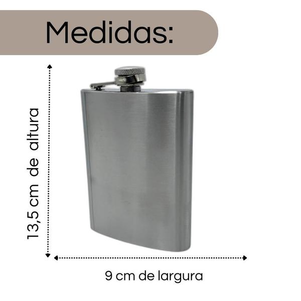 Imagem de Cantil de Bolso Inox Guarda Porta Recipiente Bebida 230ml - Whisky