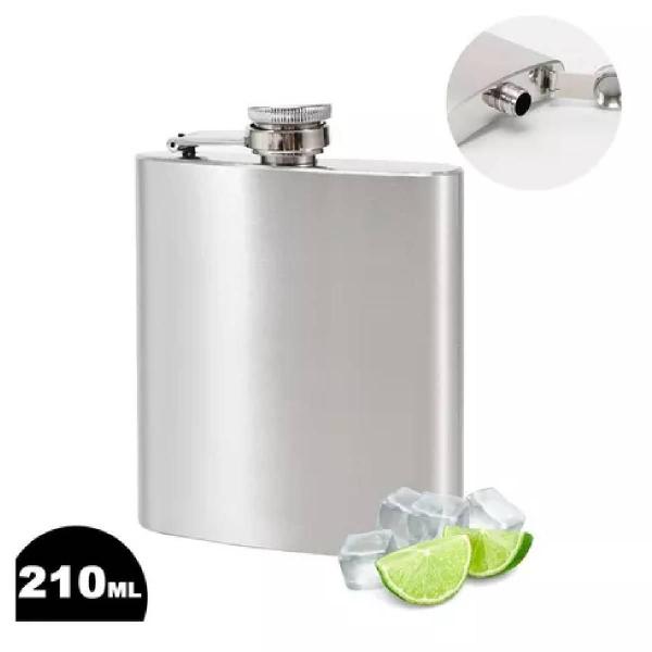 Imagem de Cantil De Bolso Porta Bebida 210Ml Em Inox Bar Whisky Vodka