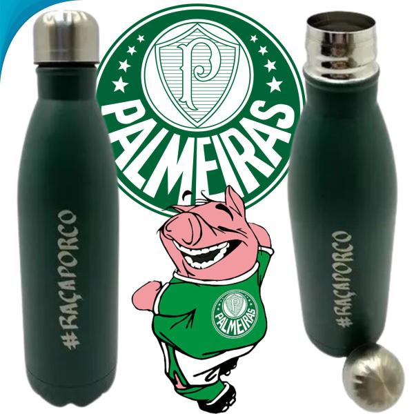 Cantil de Inox 750ml Palmeiras FC Fanático - BlackWatch Imagem de Cantil de Inox 750ml Palmeiras FC Fanático