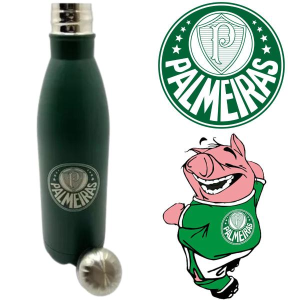 Cantil de Inox 750ml Palmeiras FC Fanático - BlackWatch Imagem de Cantil de Inox 750ml Palmeiras FC Fanático