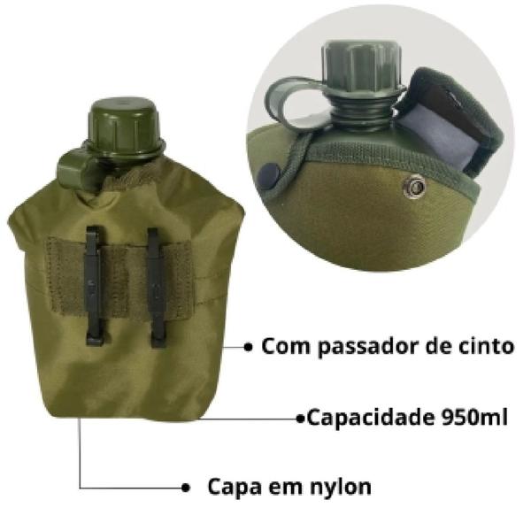 Imagem de Cantil de Plástico Com Capa Verde com Capacidade de 950ml 