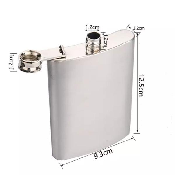 Imagem de Cantil Inox 210 Ml AÇO Bolso P/ Porta Bebidas Alcool Whisky