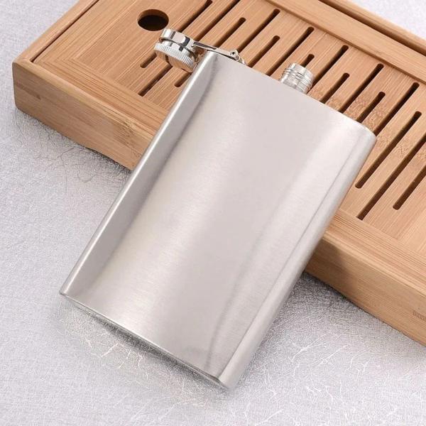 Imagem de Cantil Inox 210 Ml AÇO Bolso P/ Porta Bebidas Alcool Whisky