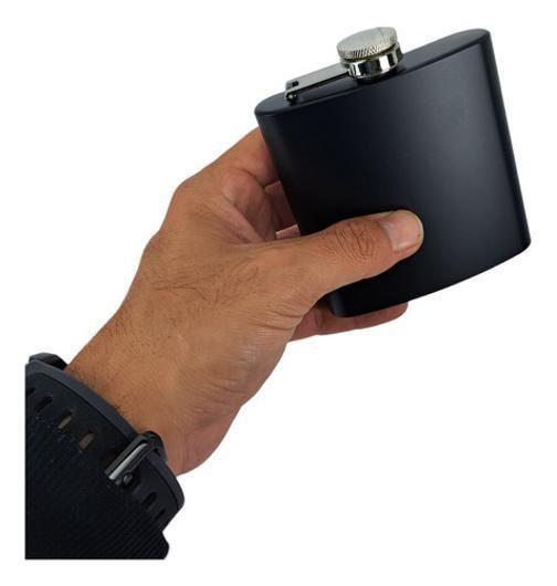 Cantil Inox Preto 180Ml 6 Oz Bebida Whisky Rum - GS Imagem de Cantil Inox Preto 180Ml 6 Oz Bebida Whisky Rum