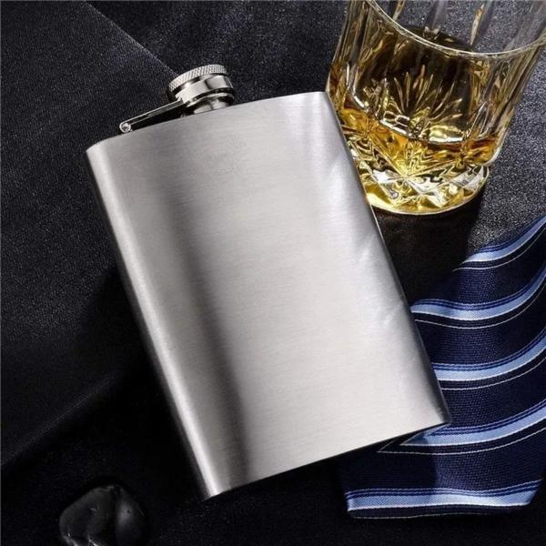 Imagem de Cantil Porta Bebida De Bolso 210ml Inox Whisky