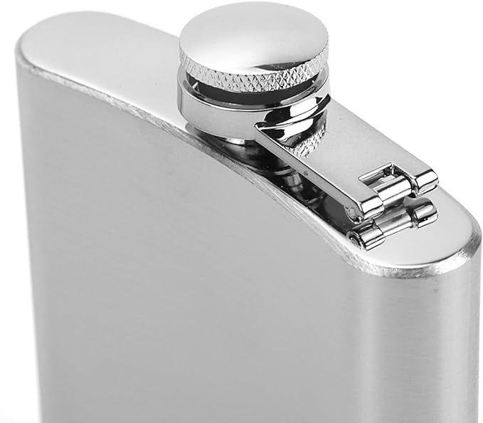 Cantil Porta Bebida De Bolso 230ml Inox - Wincy Imagem de Cantil Porta Bebida De Bolso 230ml Inox