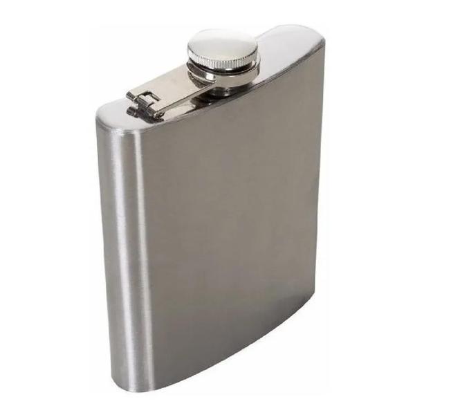 Imagem de Cantil Porta Bebida De Bolso 235ml Inox 8oz Whisky Vodka Luxo