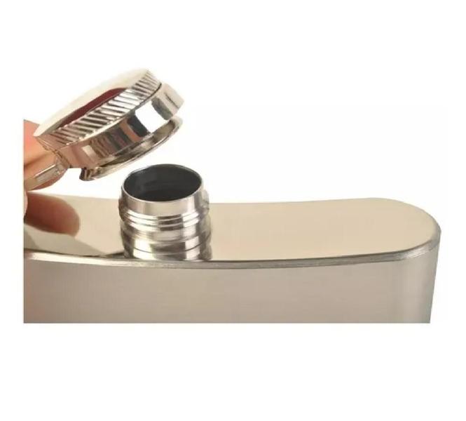 Imagem de Cantil Porta Bebida De Bolso 235ml Inox 8oz Whisky Vodka Luxo