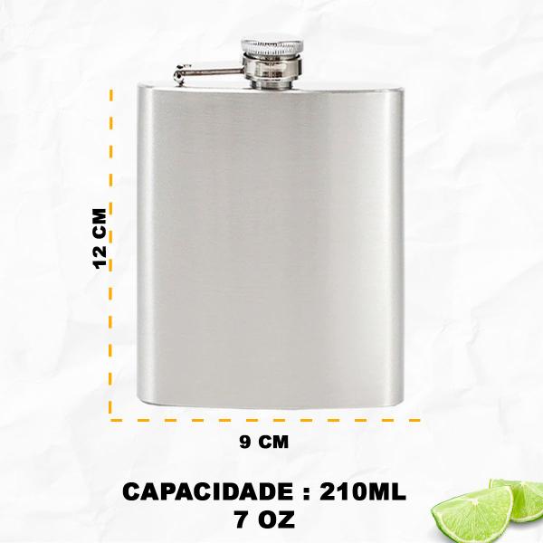 Imagem de Cantil Porta Bebida Garrafa Whiskeira Vodka Rum 210ml Bolso