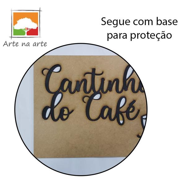 Imagem de Cantinho do Café 3D em MDF 3mm Fita Autoadesiva Preto Fosco