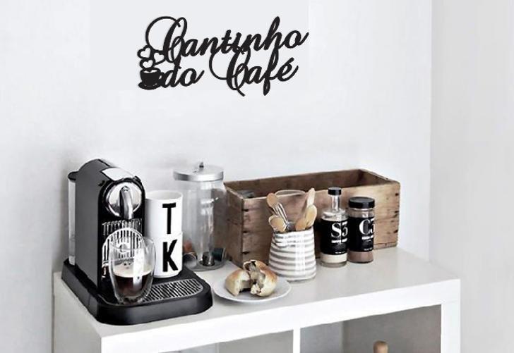 Imagem de Cantinho Do Café 45X23Cm Lettering Madeira Mdf Parede