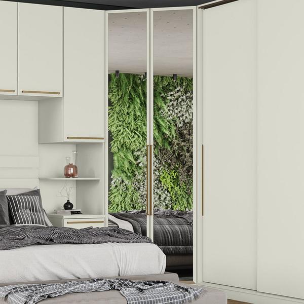 Imagem de Canto Closet Modulado 2 Portas com Espelho 3 Gavetas Seletto Henn